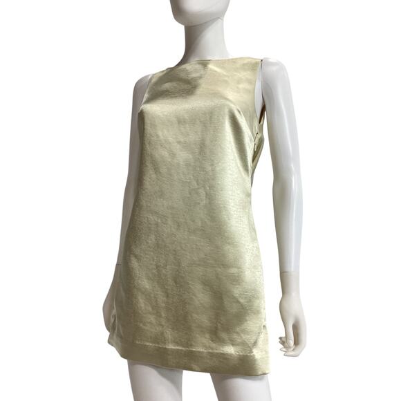 L'Academie Dresses & Skirts - L'Academie Sleek Champagne Cowl Back Mini Dress Size M